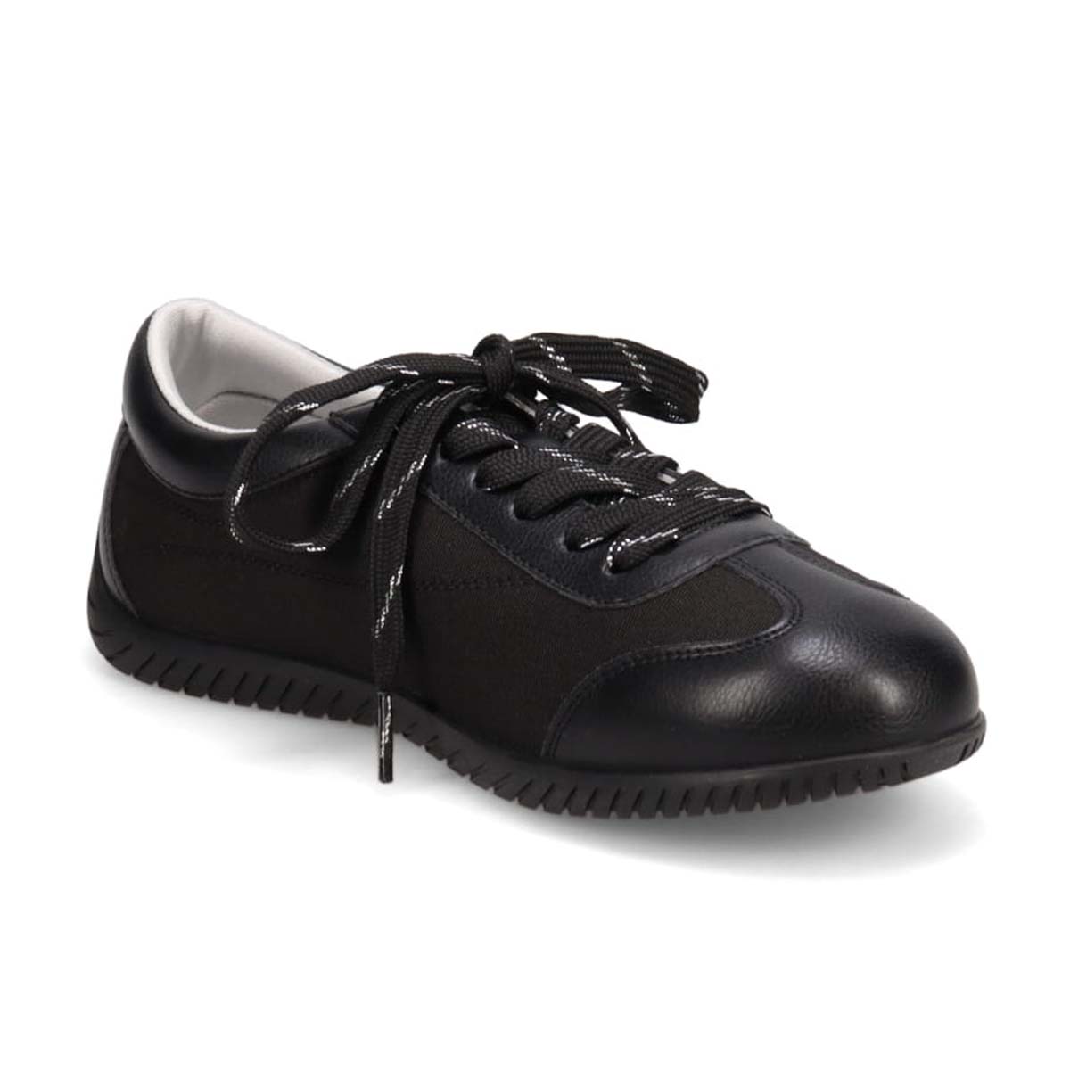 エル スポーツ ELLESPORT ドライビングレースアップスニーカー BLACK-TX 23.0