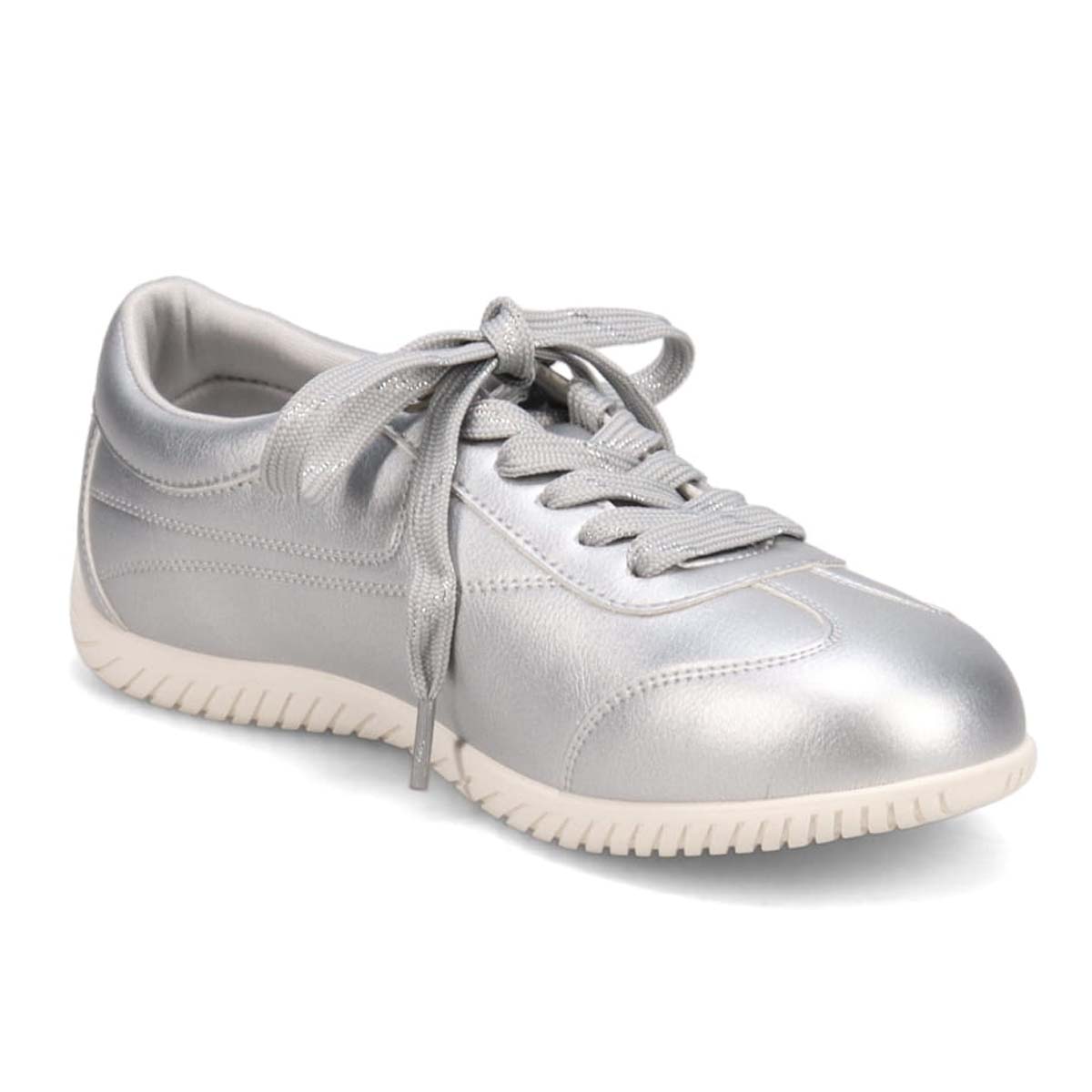 エル スポーツ ELLESPORT ドライビングレースアップスニーカー SILVER 23.0