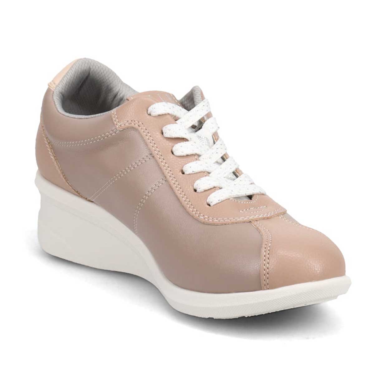 エル スポーツ ELLESPORT レースアップウェッジスニーカー　ESP14707 BEIGE 23.0