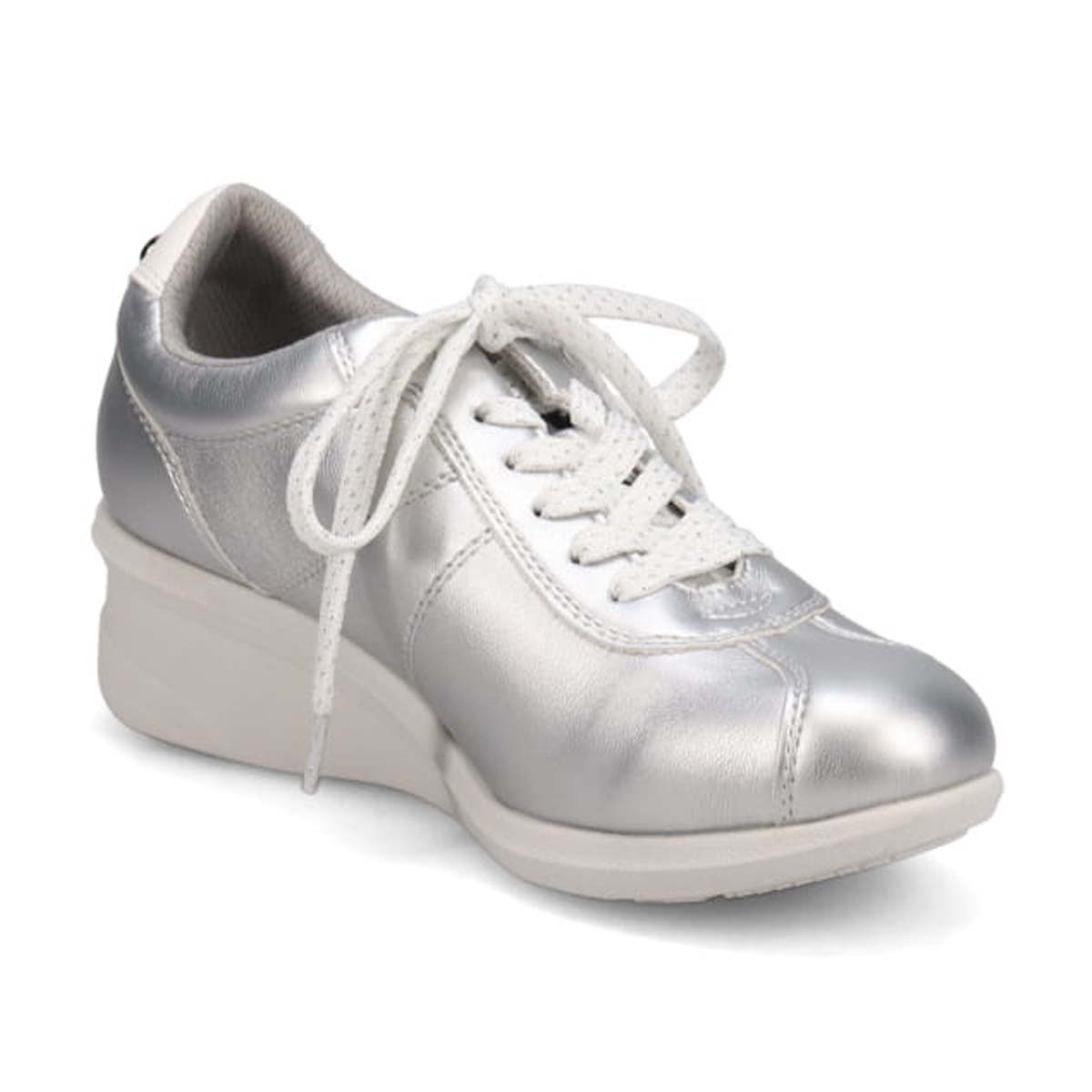 エル スポーツ ELLESPORT レースアップウェッジスニーカー　ESP14707 SILVER 23.0