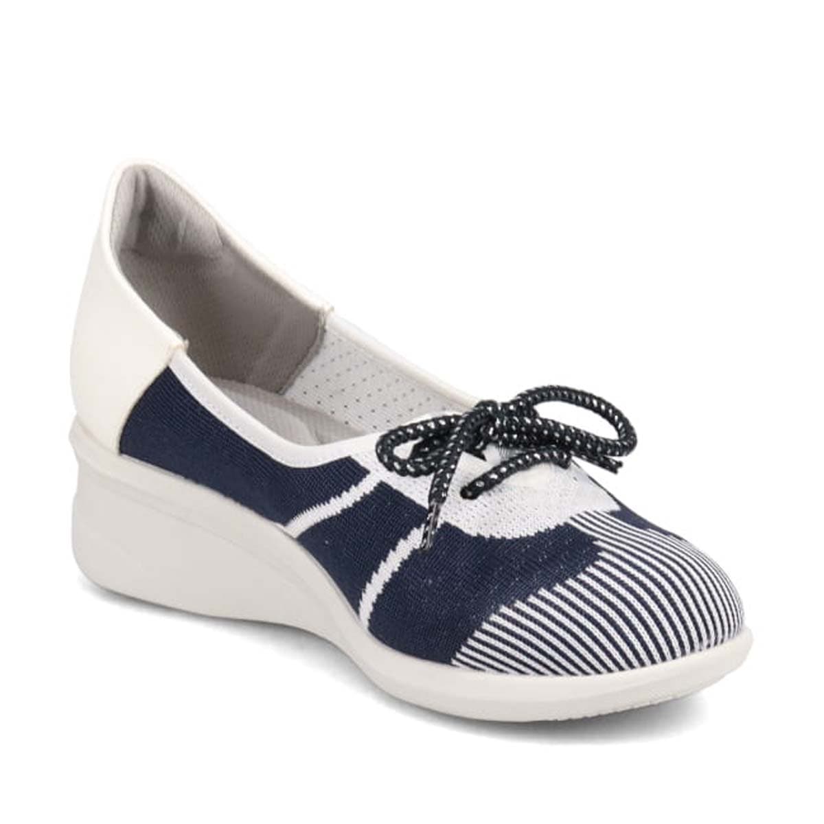 エル スポーツ ELLESPORT ニットショートレースアップシューズ　ESP14709 NAVY/WHITE 23.0