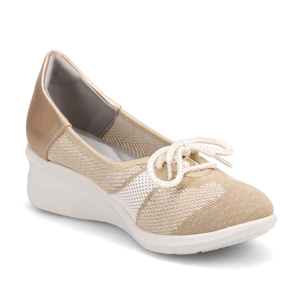 エル スポーツ ELLESPORT ニットショートレースアップシューズ　ESP14709 OAK/IVORY 23.0