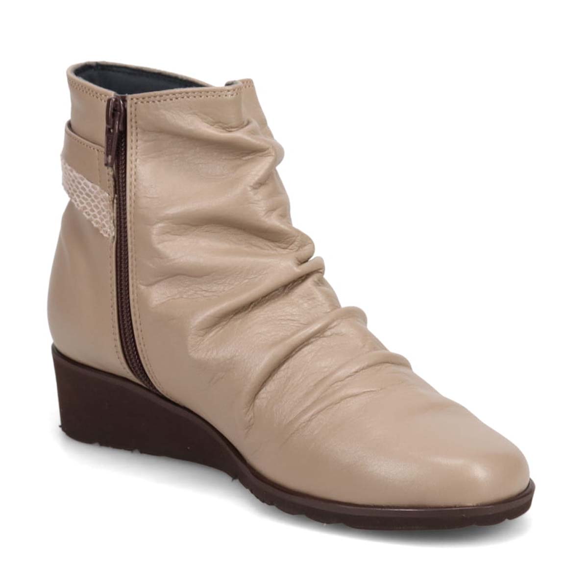 HIROKO KOSHINO キレイ目シルエット 柔らか素材 ショートブーツ   HKL4633 L-OAK 23.0