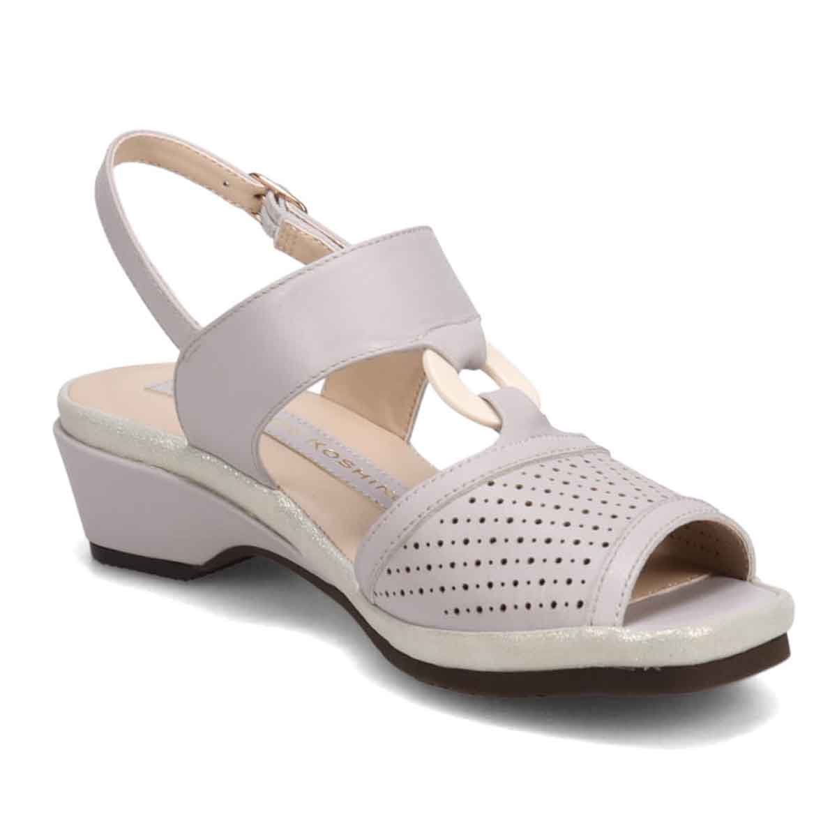HIROKO KOSHINO バックストラップウェッジサンダル　HKL7528 GRAY M　(23.0～23.5)
