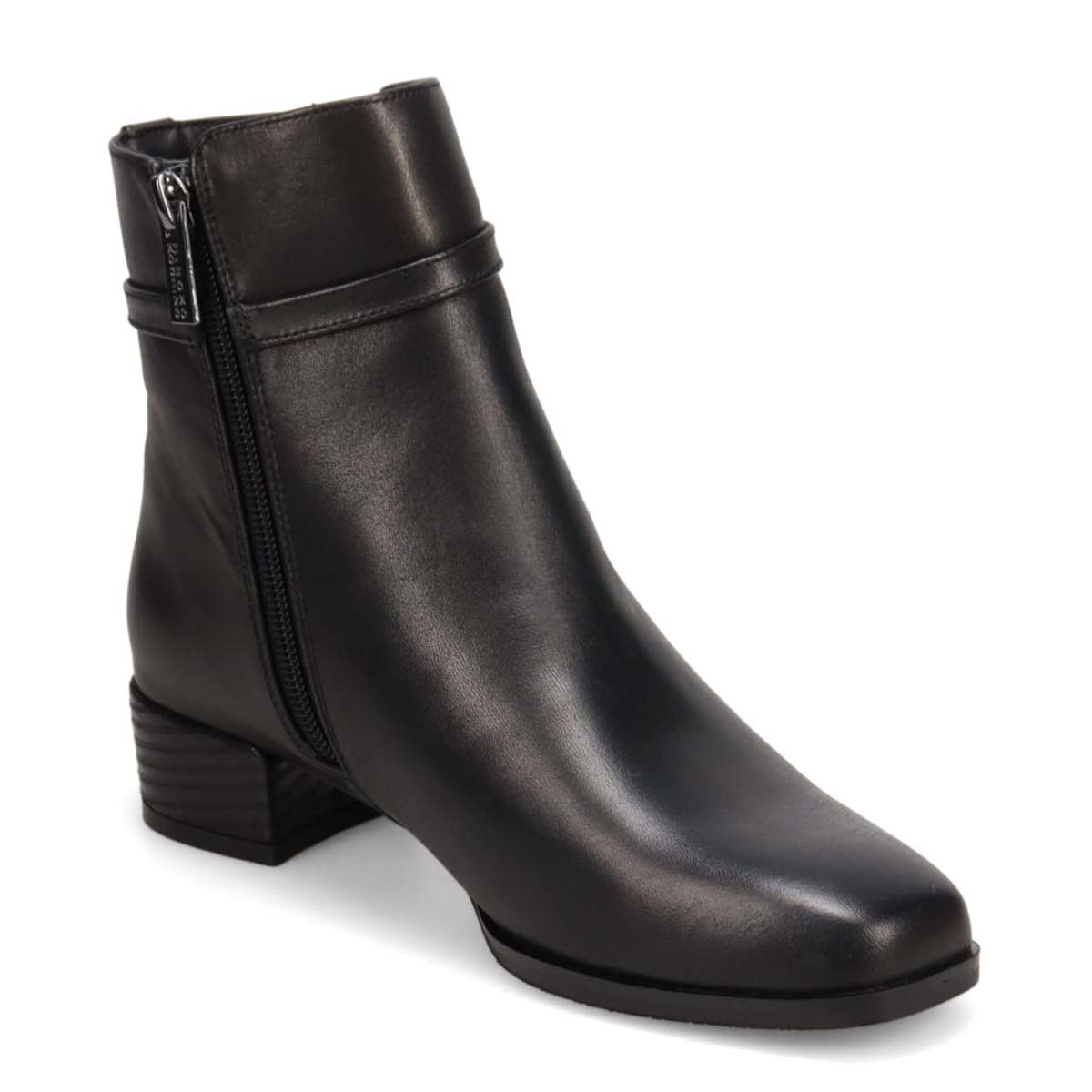 HIROKO KOSHINO 上質な羊革と足首の金具で高級感UP　ショートブーツ　HKL8006 BLACK 23.0