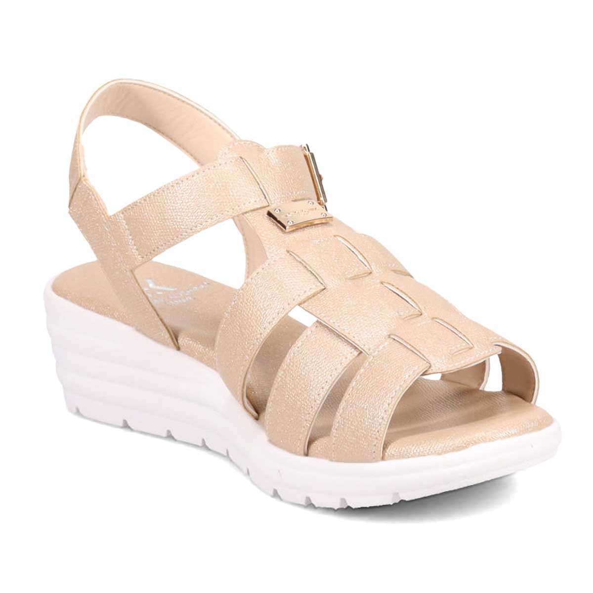 HIROKO KOSHINO FEMME　ウエッジソールグルカサンダル　HRL2006 BEIGE M　(23.0～23.5)