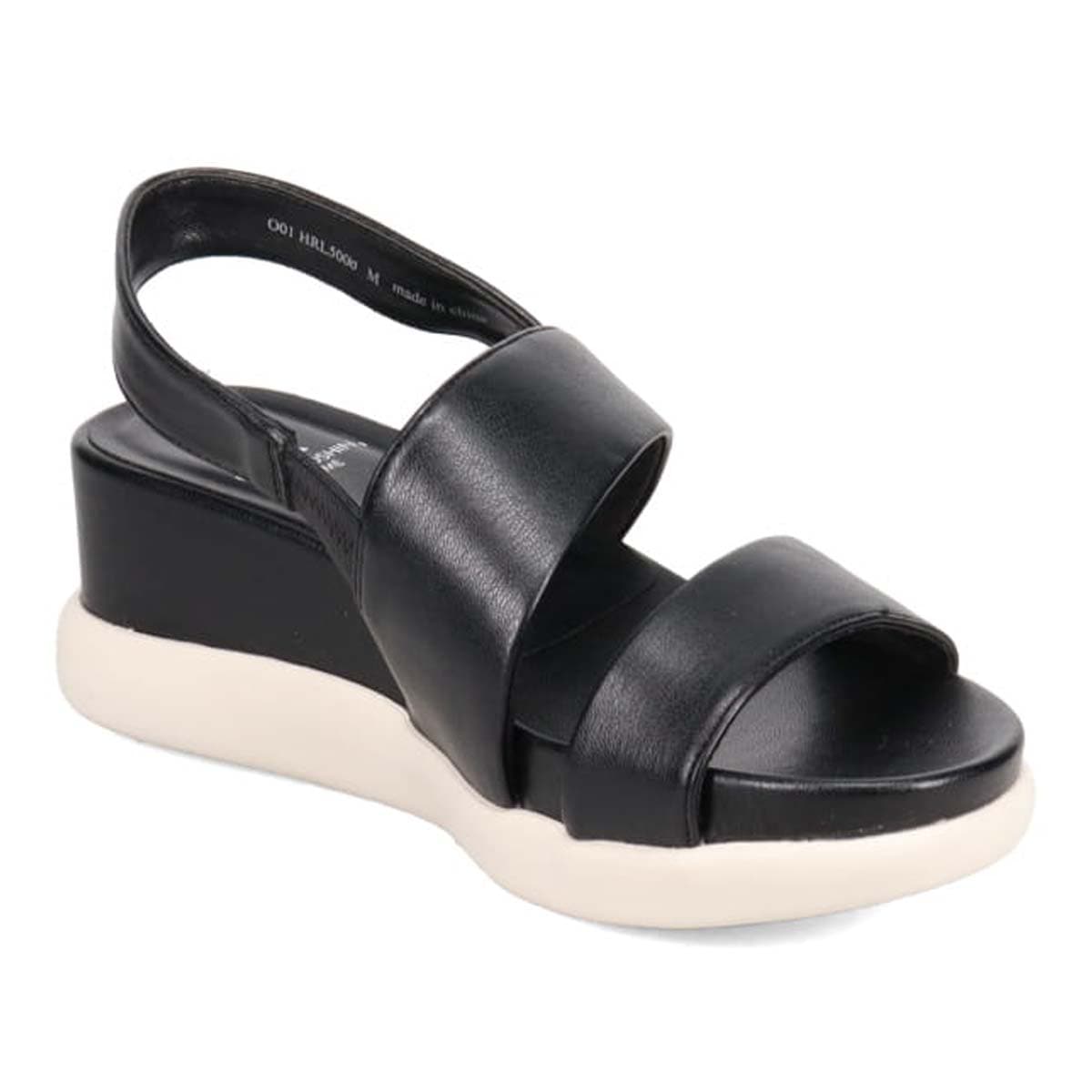 HIROKO KOSHINO FEMME 屈曲性のあるウェッッジソールサンダル　HRL5000 BLACK M　(23.0～23.5)