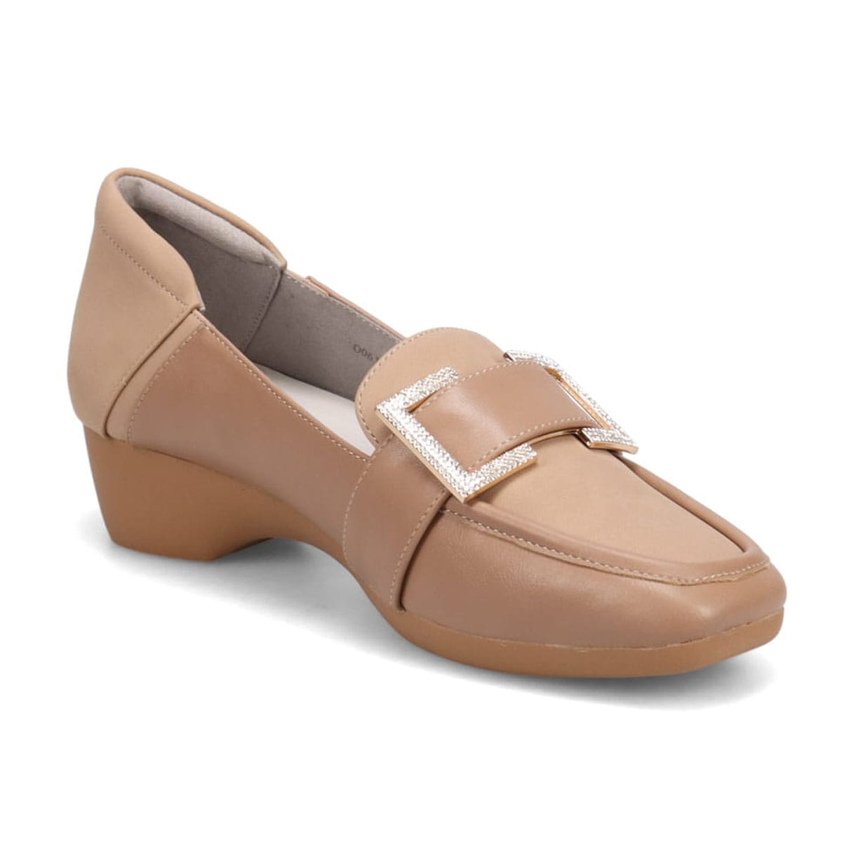 HIROKO KOSHINO FEMME　足元に華やぎと上品さを ヌバック×スムース素材 コンビローファー　HRL5004 D-BEIGE 23.0