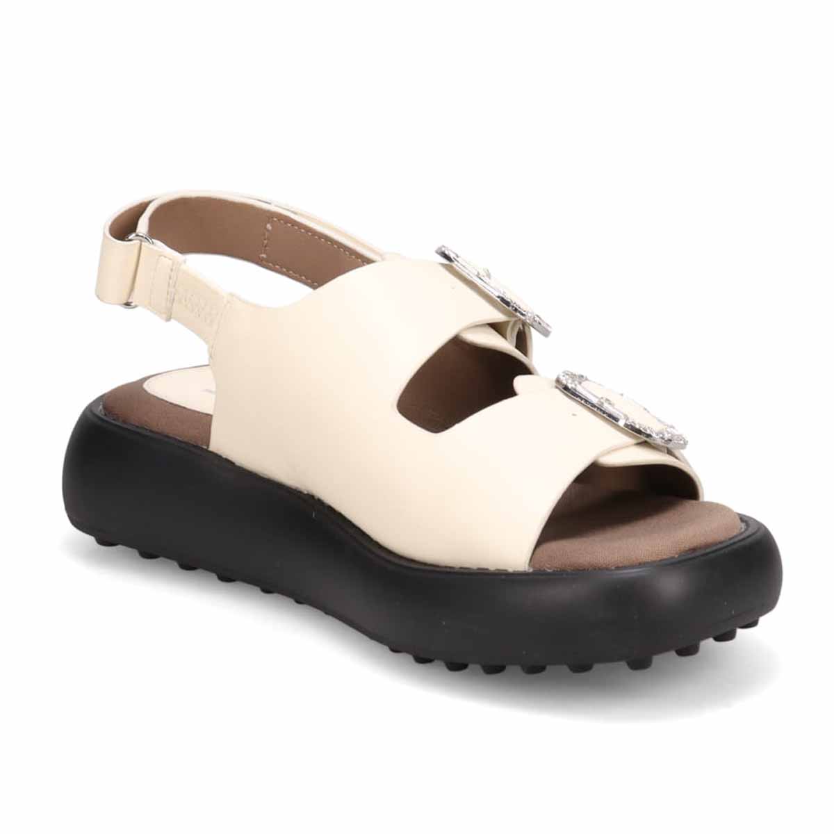 HIROKO KOSHINO FEMME バックル付きサンダル　HRL5011 IVORY M　(23.0～23.5)
