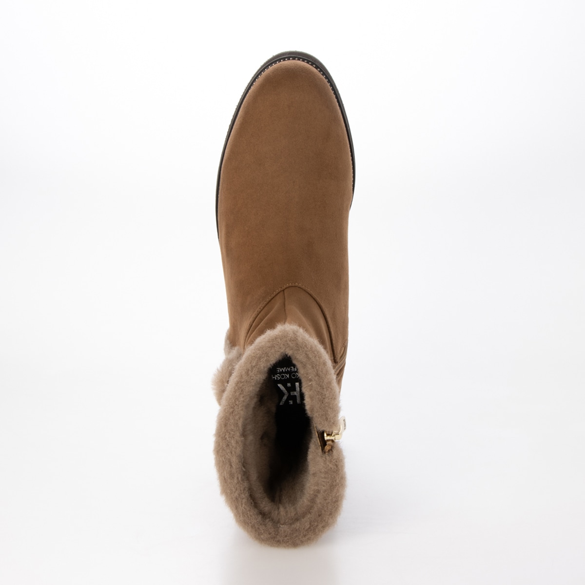 HIROKO KOSHINO FEMME ライニングがフェイクファーの温かいムートン風ブーツ HRL5015 BEIGE 23.0