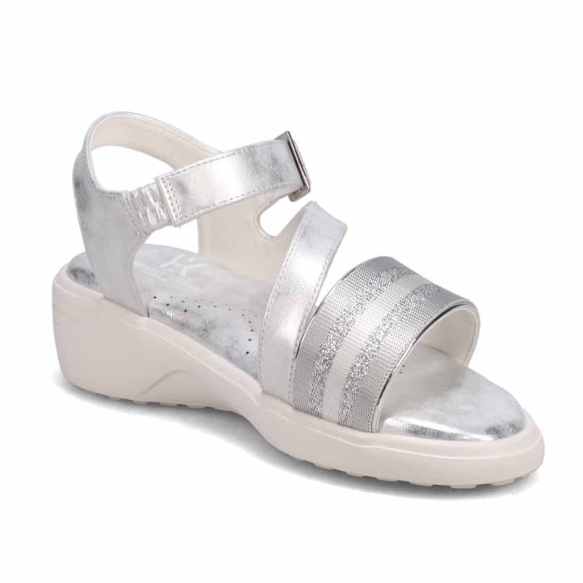 HIROKO KOSHINO FEMME スポーティーを華やかに。キラキラ輝くコードで魅せる大人スポーツサンダル　HRL7001 SILVER M　(23.0～23.5)