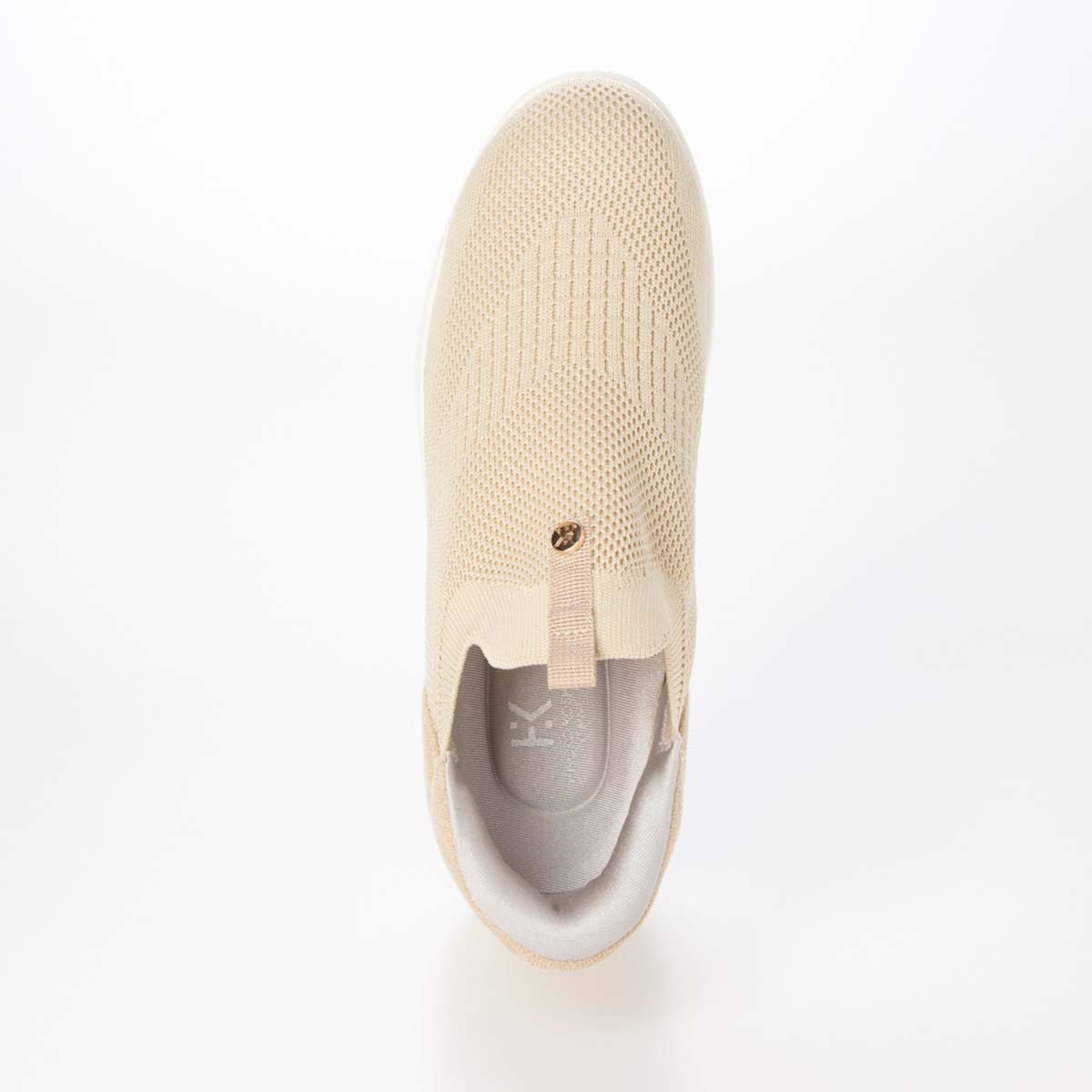 HIROKO KOSHINO FEMMEシンプルニットのスリッポンスニーカー HRL9000 BEIGE 23.0