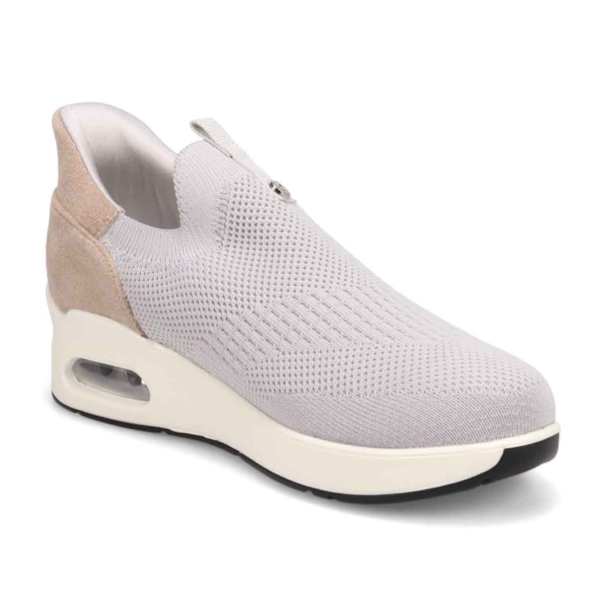 HIROKO KOSHINO FEMMEシンプルニットのスリッポンスニーカー HRL9000 L-GRAY 23