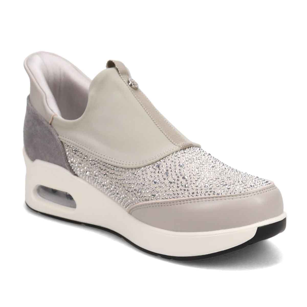 【撥水加工】HIROKO KOSHINO FEMME 大人のクイックフィットスニーカー HRL9001 SILVER 23