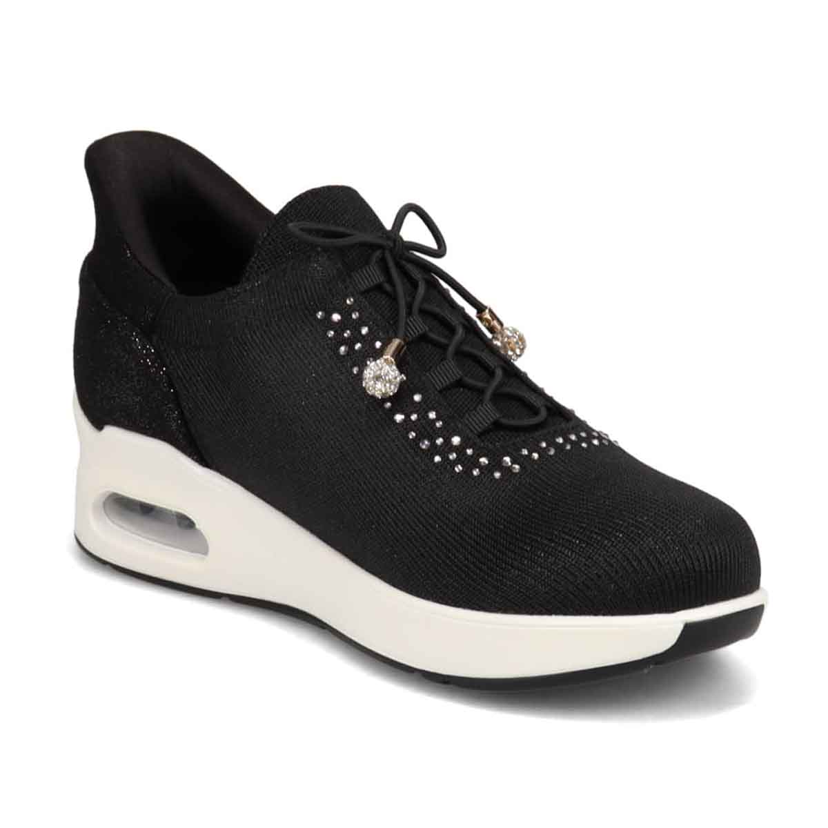 HIROKO KOSHINO FEMME ラメニットの大人可愛いスニーカー HRL9002 BLACK 23.0
