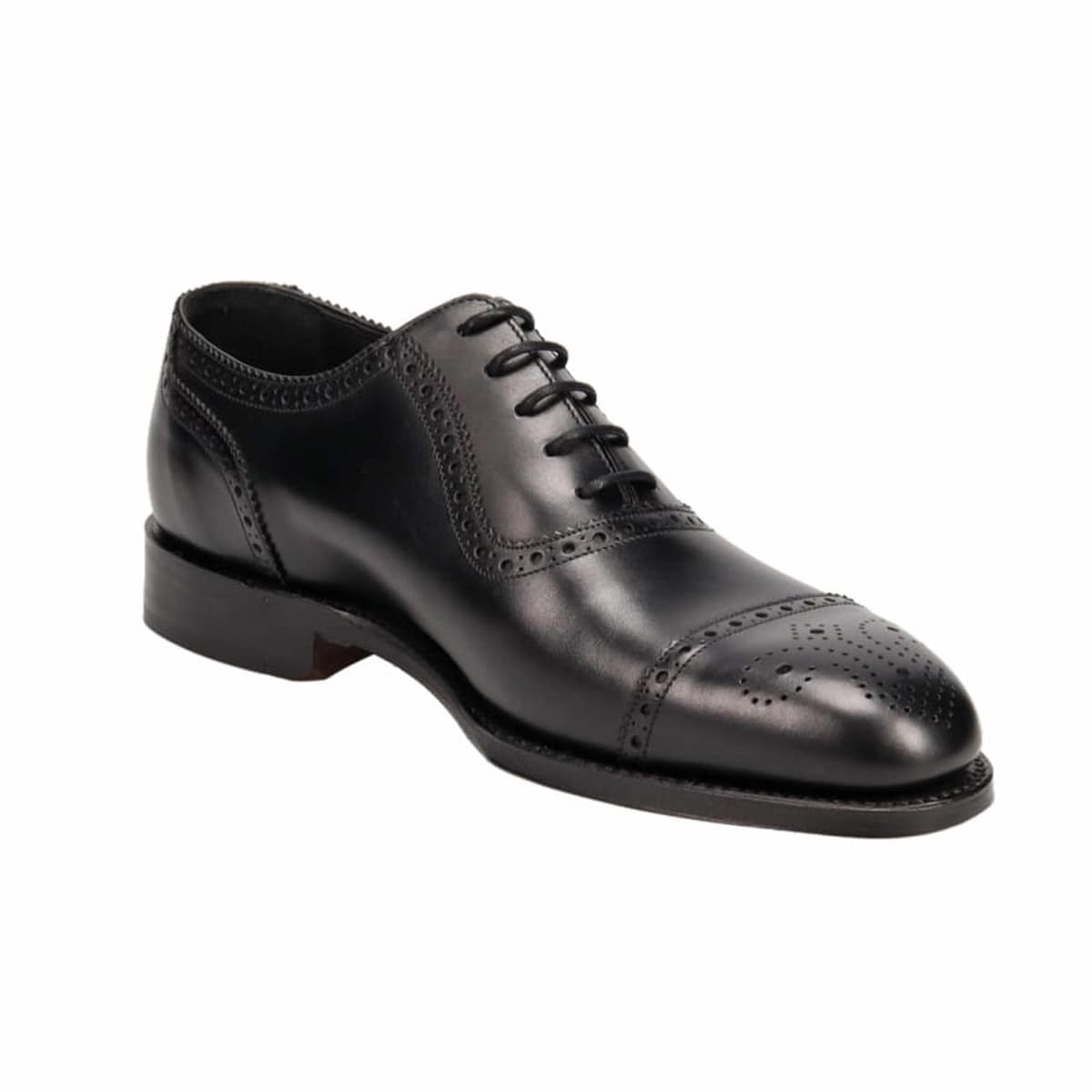 【Loake-ローク】 model:Strand  英国製グッドイヤーウェルト製法ドレスシューズ　セミブローグ　IMLK1003 BLACK 6.5 (25.0)