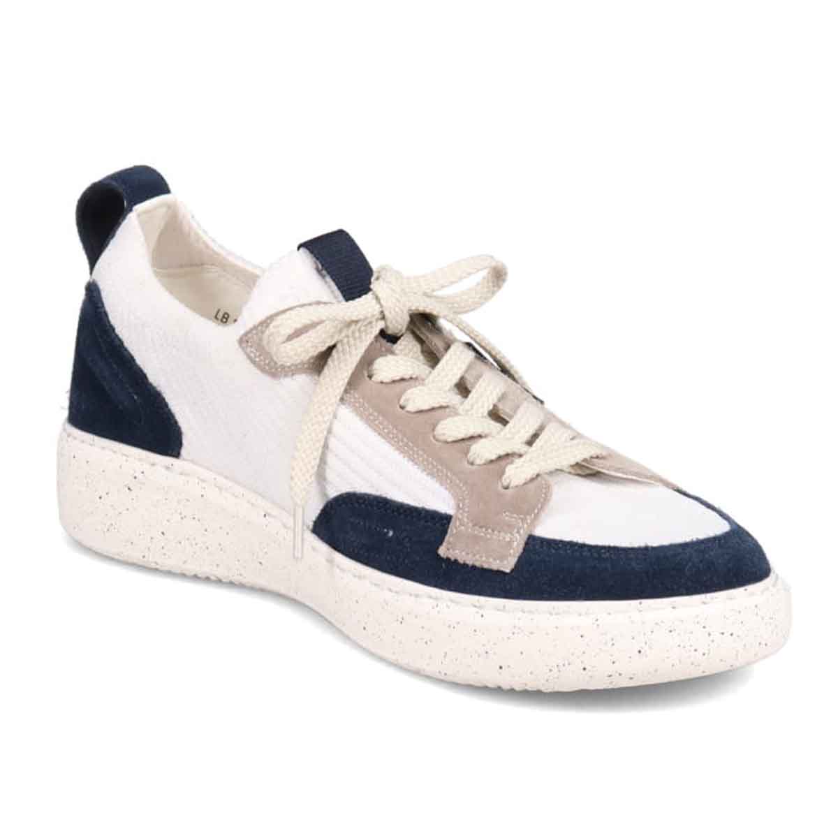 ランバンオンブルー LANVIN en Bleu 「リカバリー指圧インソール」搭載で指圧効果により血行を115％促進。ニットスニーカー　LB1005XR WHITE/NAVY 25.0