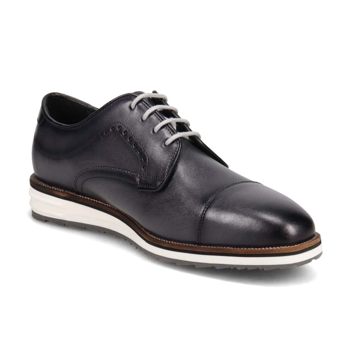 ランバンコレクション LANVIN COLLECTION 「リカバリーインソール」搭載で指圧効果により血行を115％促進。アンティーク仕上げカジュアルドレスダービーシューズ　LV1017XR GRAY 25.0