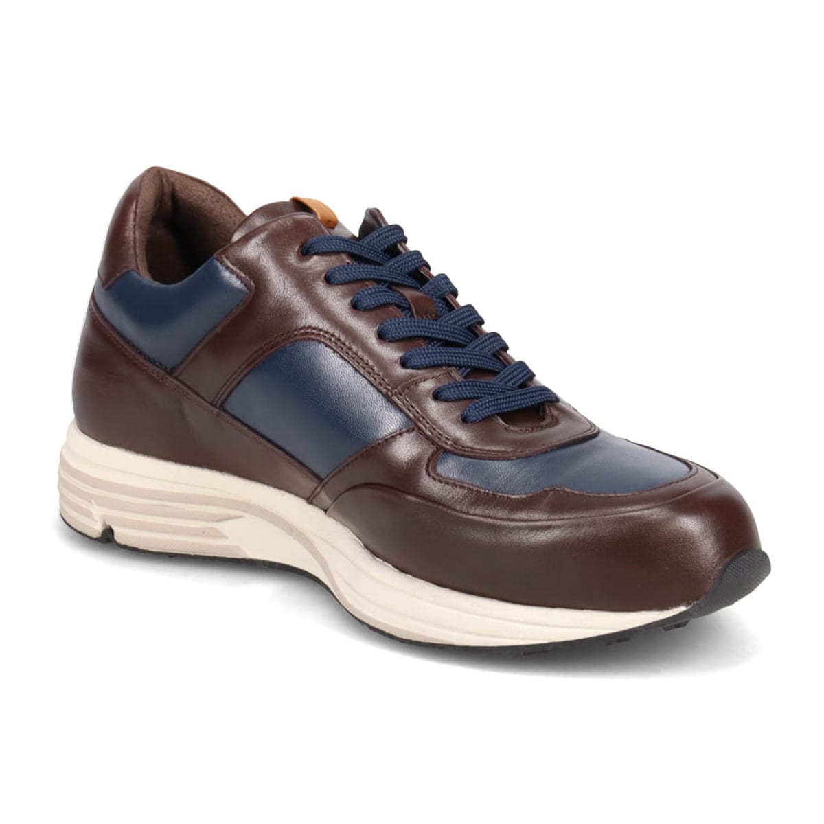 madras ON,OFFボーダーレスなレザースニーカー　M487 D-BROWN/NAVY 25.0