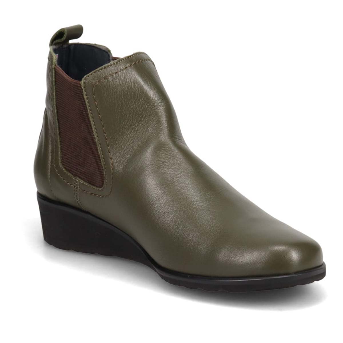 【抗菌加工】ミッシー デ ミッシー missy des missy しっとり＆ソフトなさわり心地が特徴の牛革を使用した ショート丈 サイドゴアブーツ  MMD4631A KHAKI 23