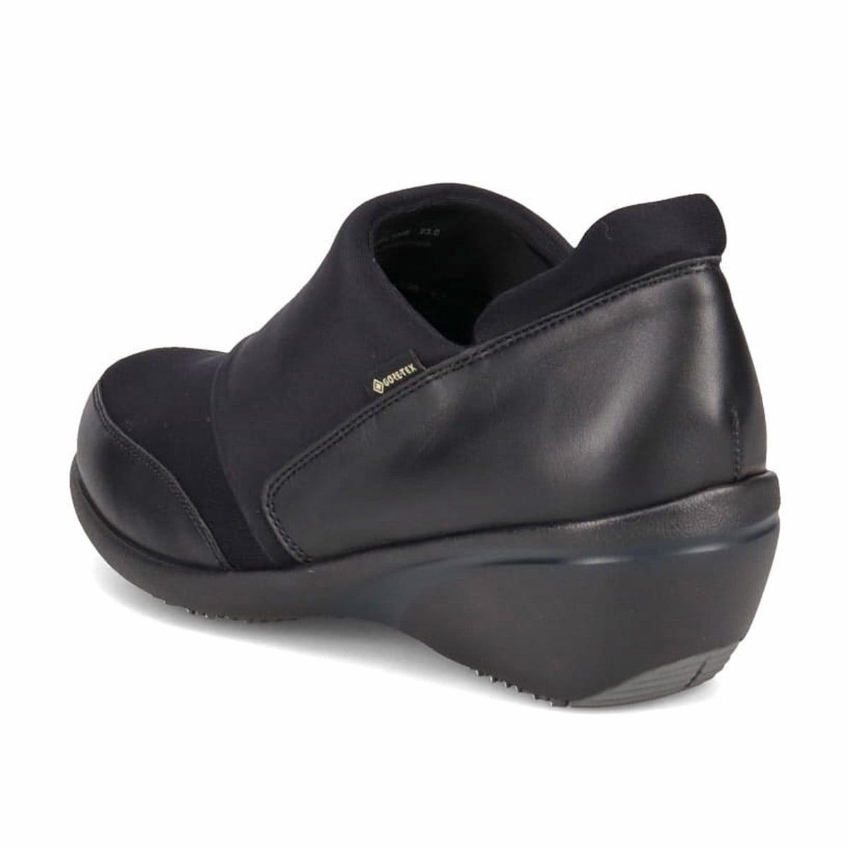 【GORE-TEX】マドラスウォーク madras Walk 「Recovery Shiatsu Insole」搭載で指圧効果により血行をよくする。 シンプルなデザインでさまざまなスタイルに合わせやすい！通勤・きれい目 ゴアテックススリッポンスニーカー MWL1008R BLACK 23.0