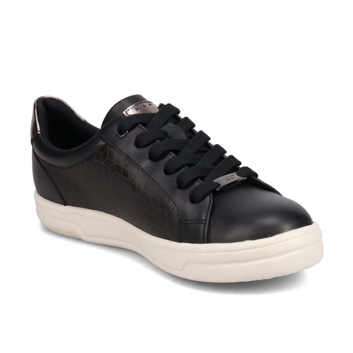 【GORE-TEX】マドラスウォーク madras Walk　幾何学模様レースアップ レザースニーカー  MWL1022C BLACK-METALLIC 23