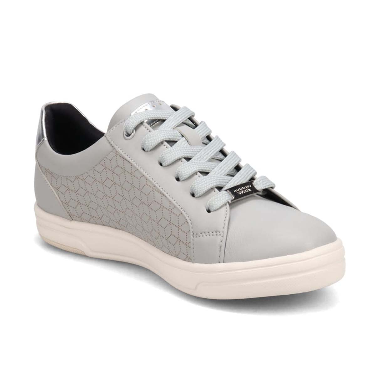 【GORE-TEX】マドラスウォーク madras Walk　幾何学模様レースアップ レザースニーカー  MWL1022C GRAY-M 23