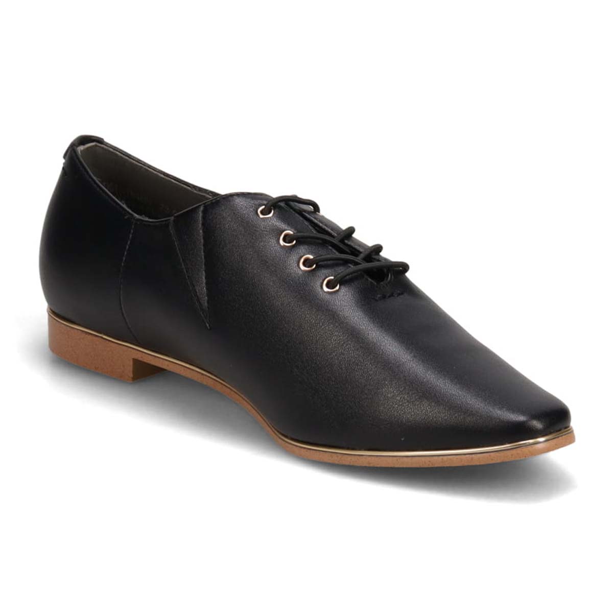 テーン tehen レースアップ ベーシックフラットパンプス　TN1801 BLACK 23.0