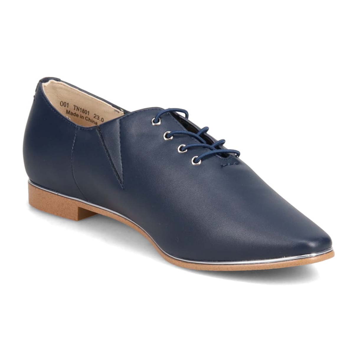 テーン tehen レースアップ ベーシックフラットパンプス　TN1801 NAVY 23.0