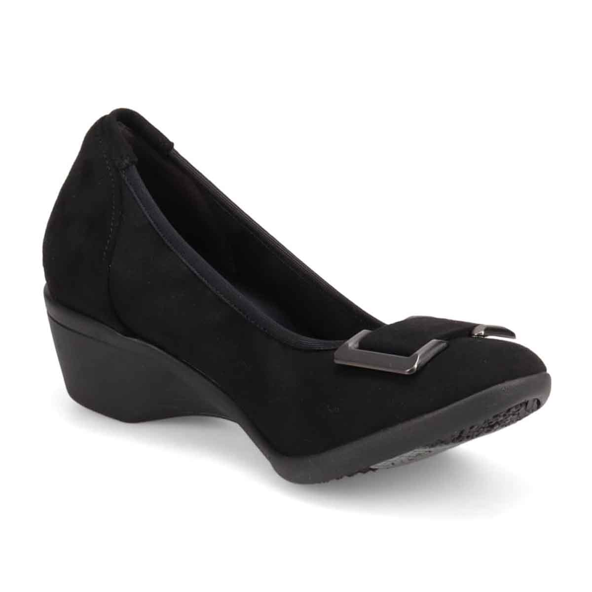 【撥水仕様】テーン tehen 5cmヒールのバックルパンプス TN4030 BLACK-SILKY M(23.0cm相当)