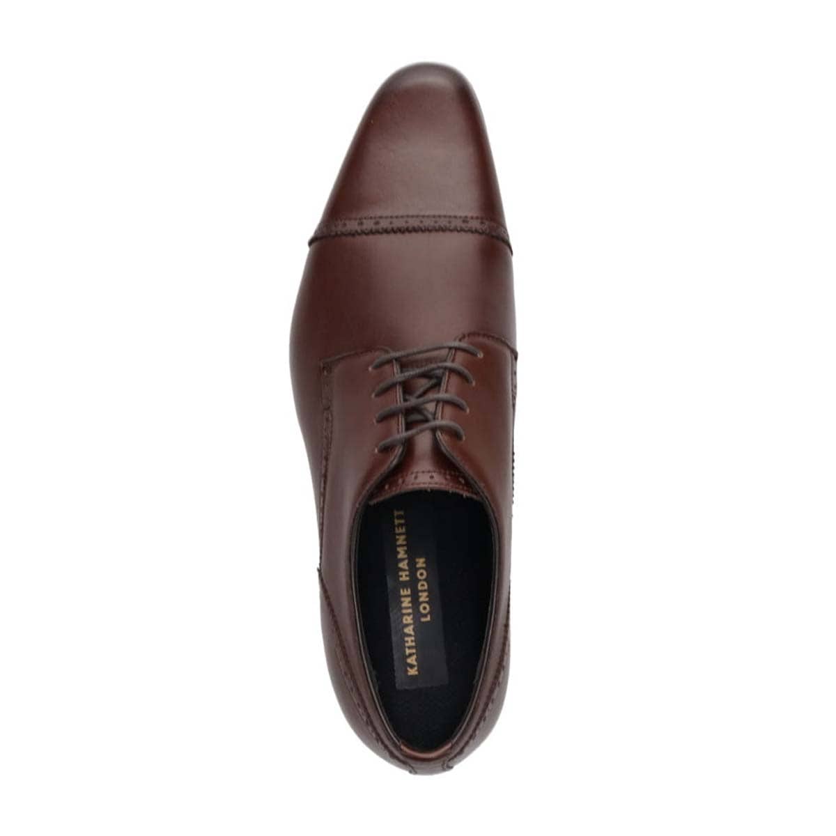 KATHARINE HAMNETT LONDON　外羽根ストレートチップドレスシューズ　03954 D-BROWN 25.0