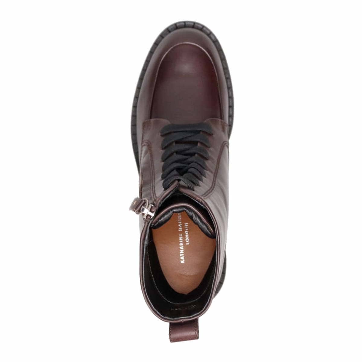 KATHARINE HAMNETT LONDON　厚底レースアップブーツ 048107 D-BROWN 23.0