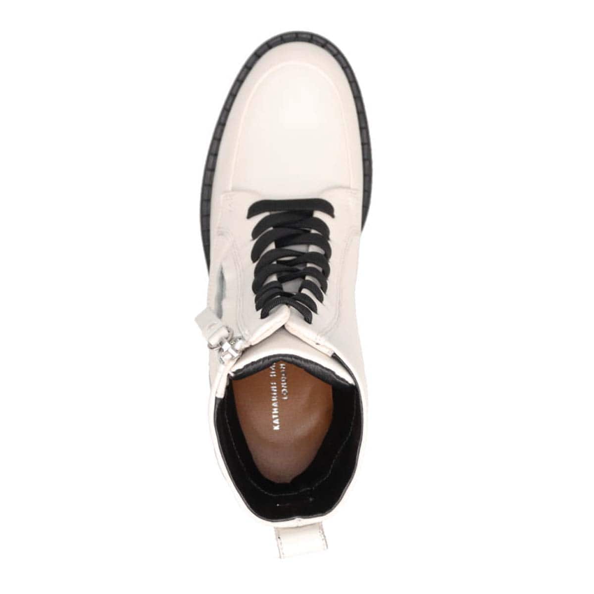 KATHARINE HAMNETT LONDON　厚底レースアップブーツ 048107 WHITE 23.0