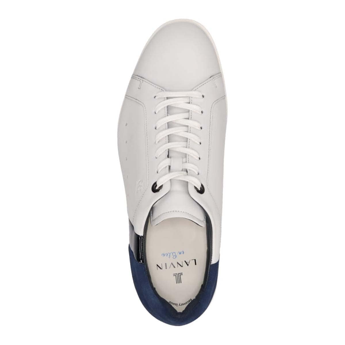 ランバンオンブルー LANVIN en Bleu 「リカバリーインソール」搭載で指圧効果により血行を115％促進。 レースアップ レザースニーカー  086493R WHITE 25.0