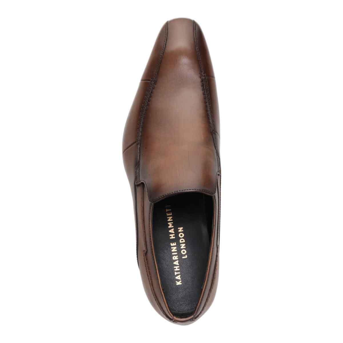 KATHARINE HAMNETT LONDON　ロングノーズ・ビジネスシューズ　31682 BROWN 25.0