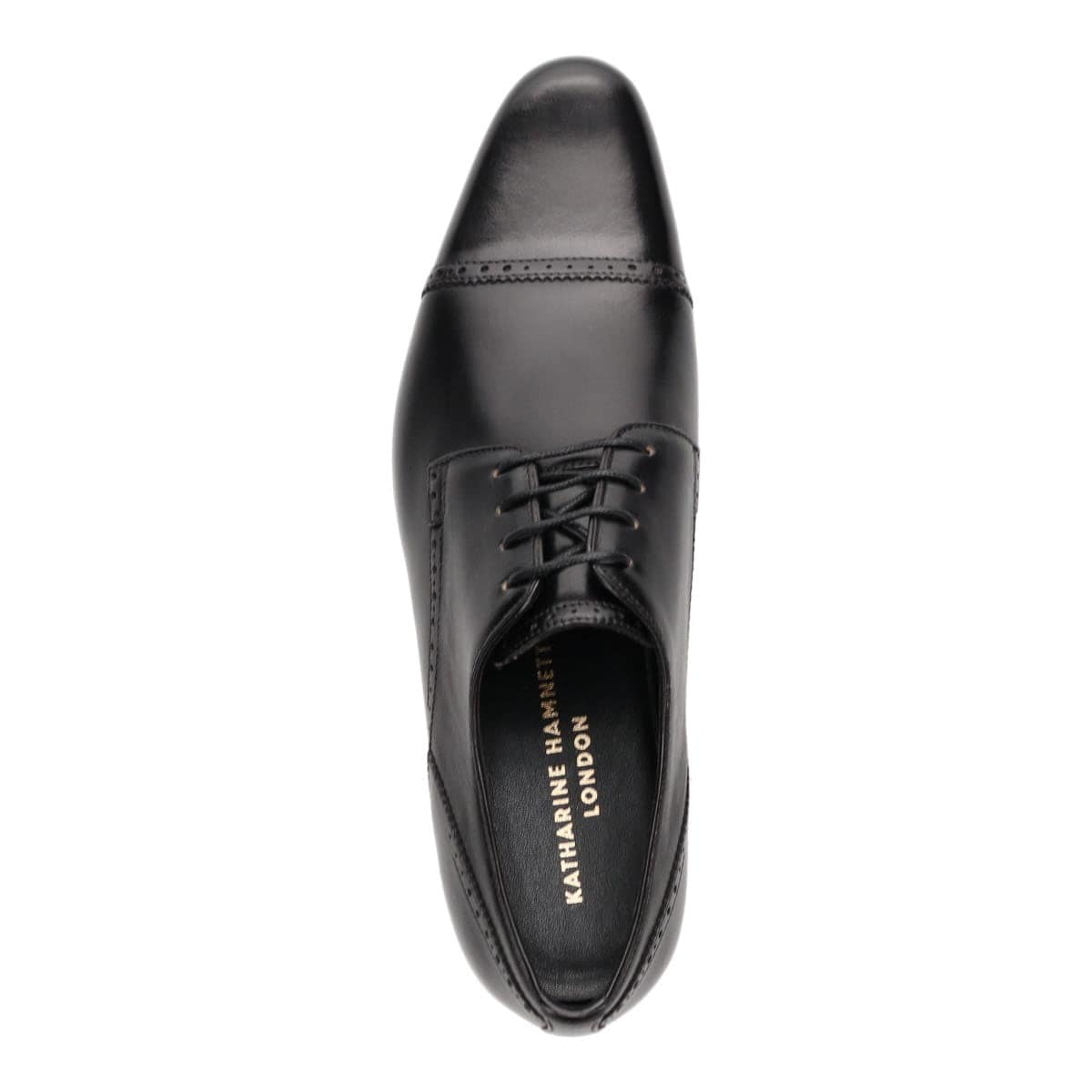 キャサリンハムネットロンドン KATHARINE HAMNETT LONDON　ロングノーズ ストレートレートチップ ドレスシューズ　31689 BLACK 25.0