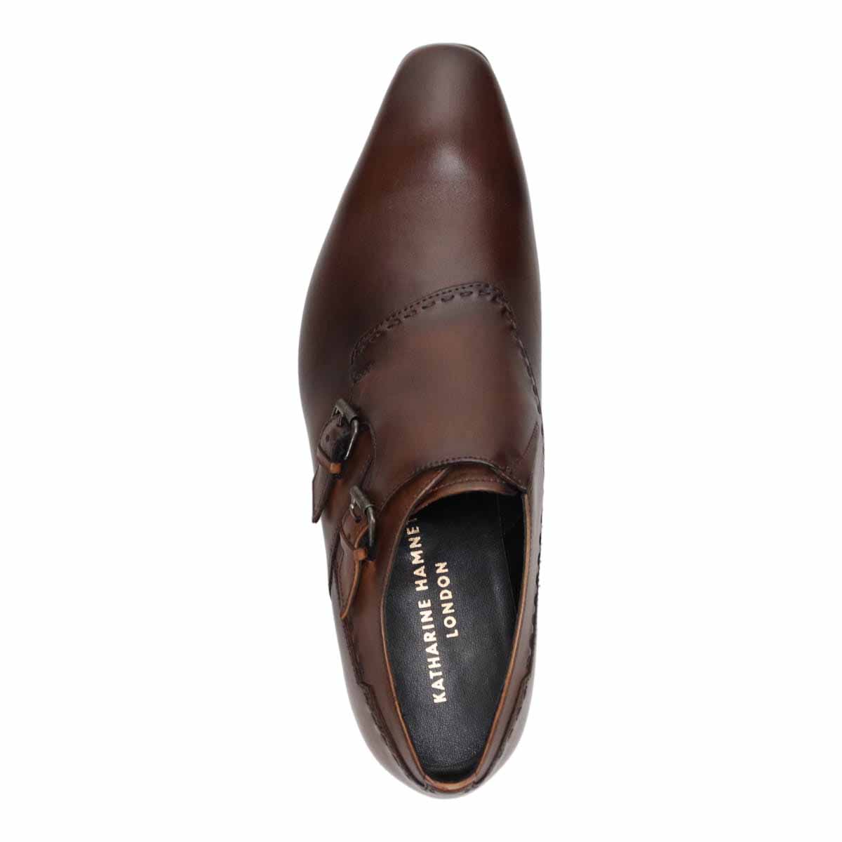 キャサリンハムネットロンドン KATHARINE HAMNETT LONDON  ロングノーズ・ダブルモンクドレスシューズ  31731 BROWN 25.0