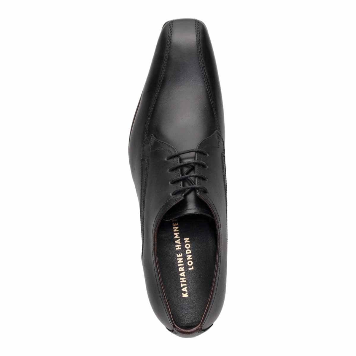 キャサリンハムネットロンドン KATHARINE HAMNETT LONDON  ロングノーズ・外羽根スワールモカドレスシューズ  31733 BLACK 25.0