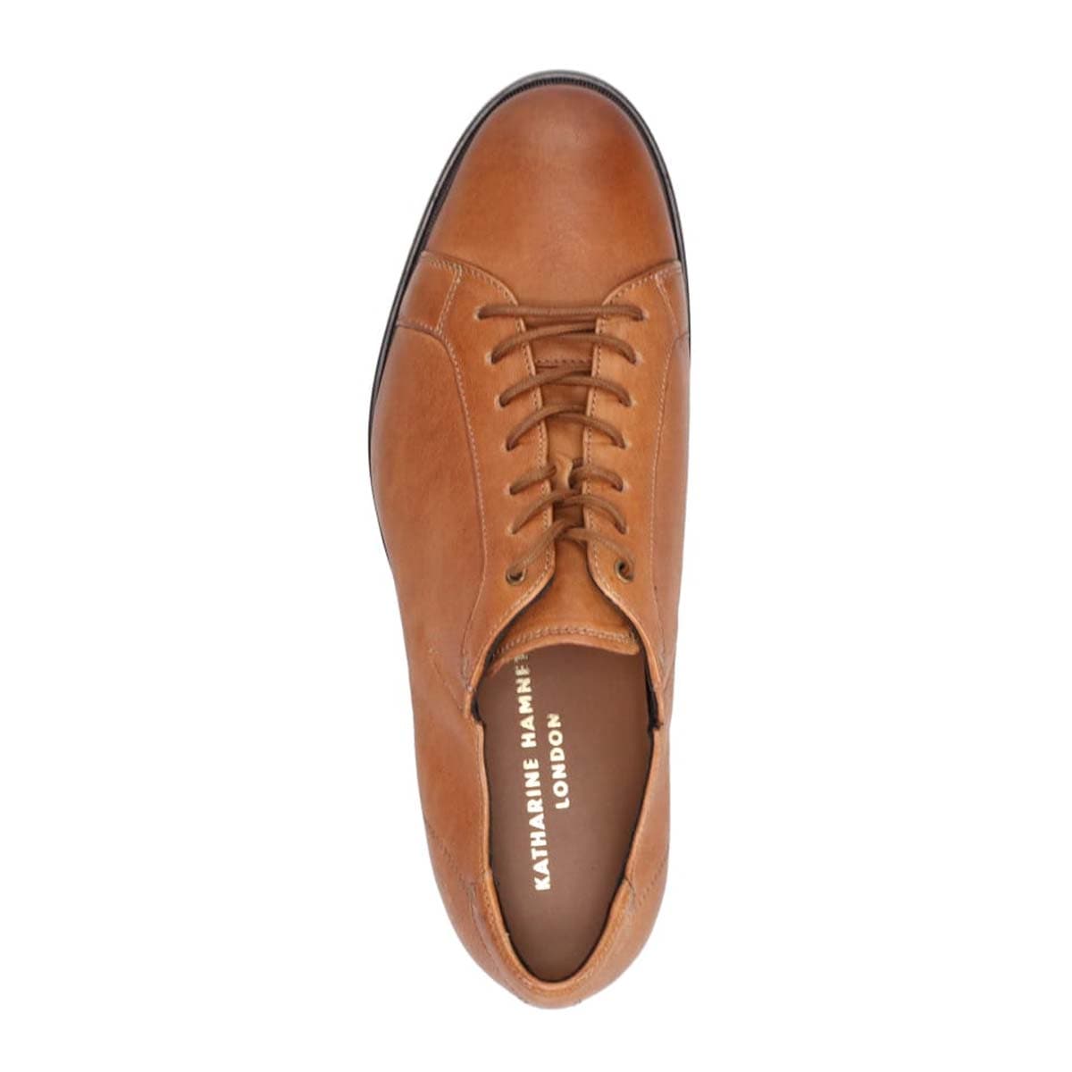 キャサリンハムネットロンドン KATHARINE HAMNETT LONDON  レースアップレザースニーカー　34023 CAMEL 25.0