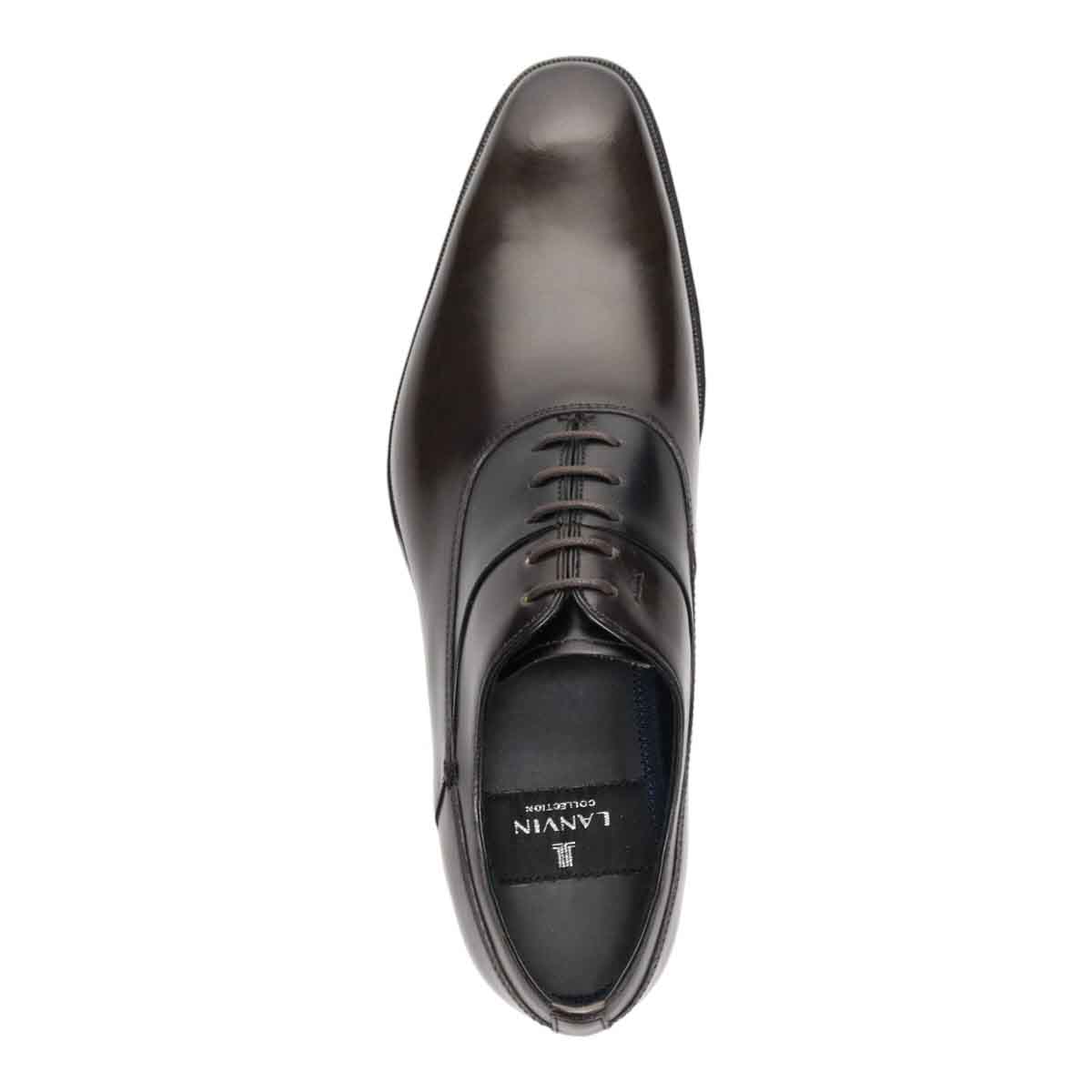 LANVIN COLLECTION　バイカラーフォーマルオックスフォード・ドレスシューズ　83440 D-GRAY 25.0
