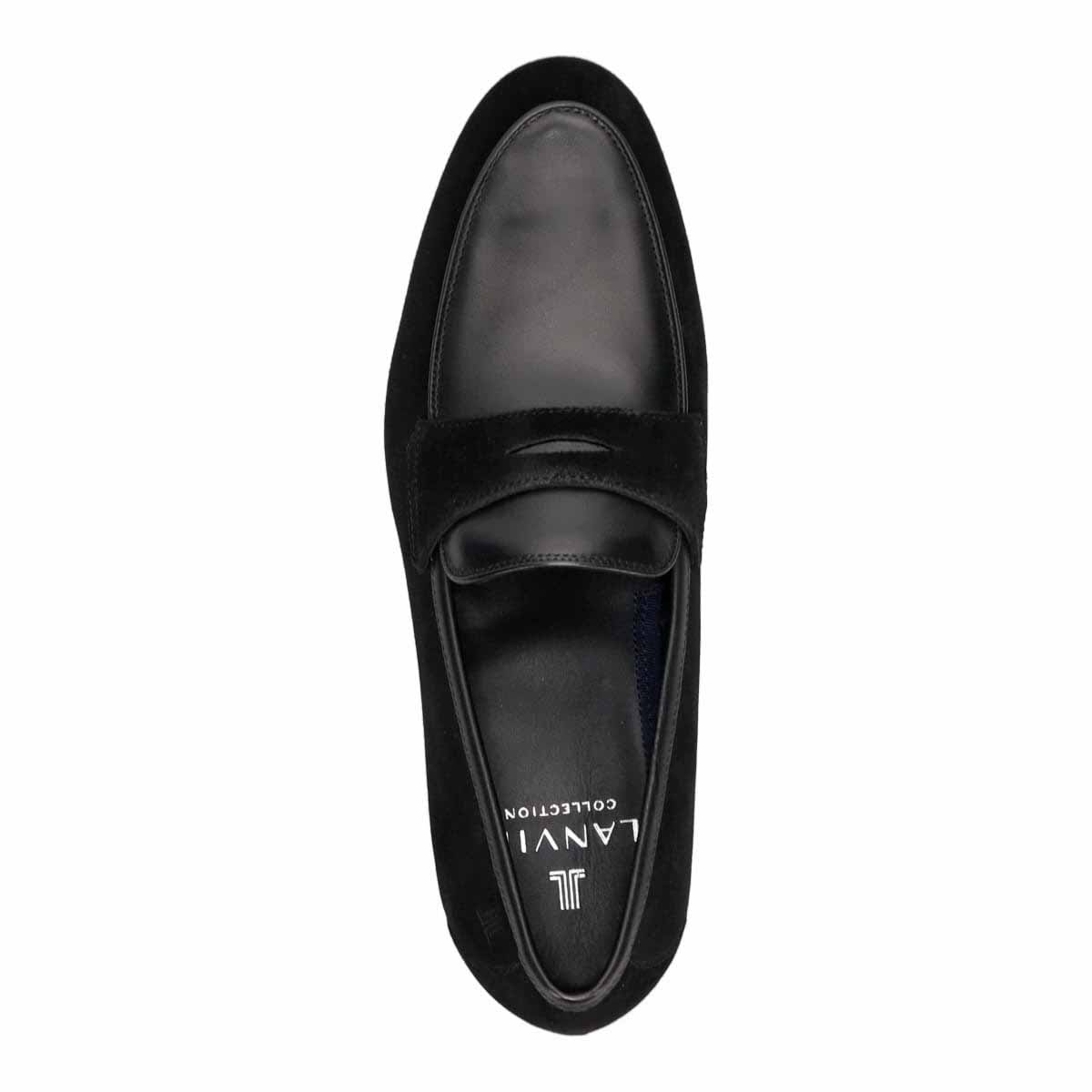 ランバンコレクションLANVIN COLLECTION  ラウンドトウコンビネーションローファー  83479 BLACK 25.0