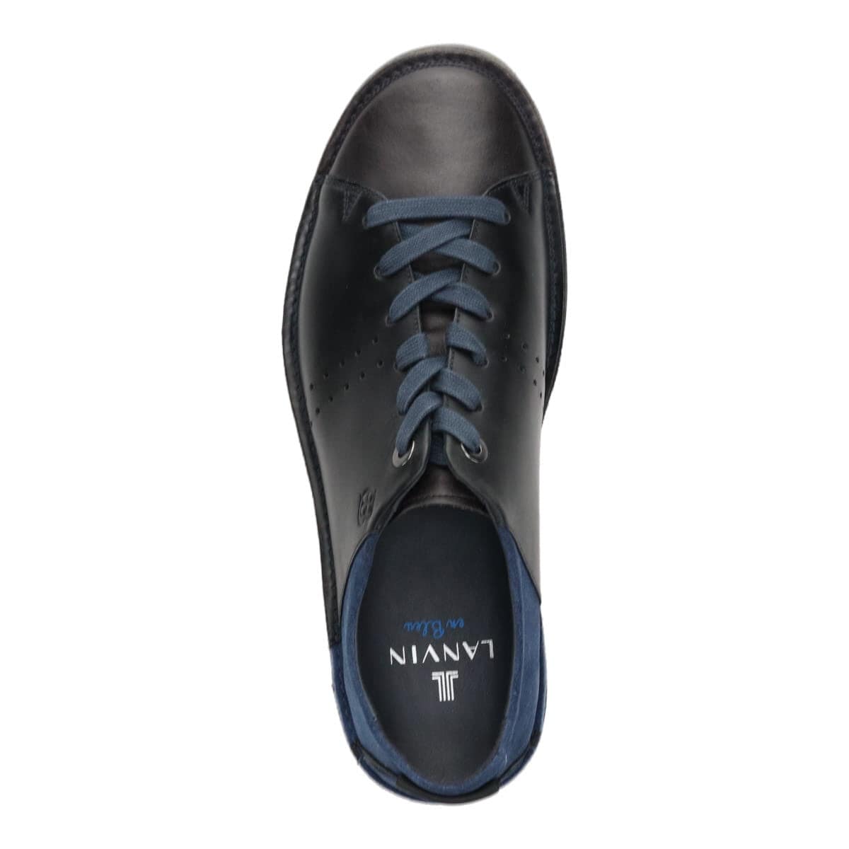 LANVIN en Bleu　プラットステッチダウンスニーカー　86455 BLACK 25.0