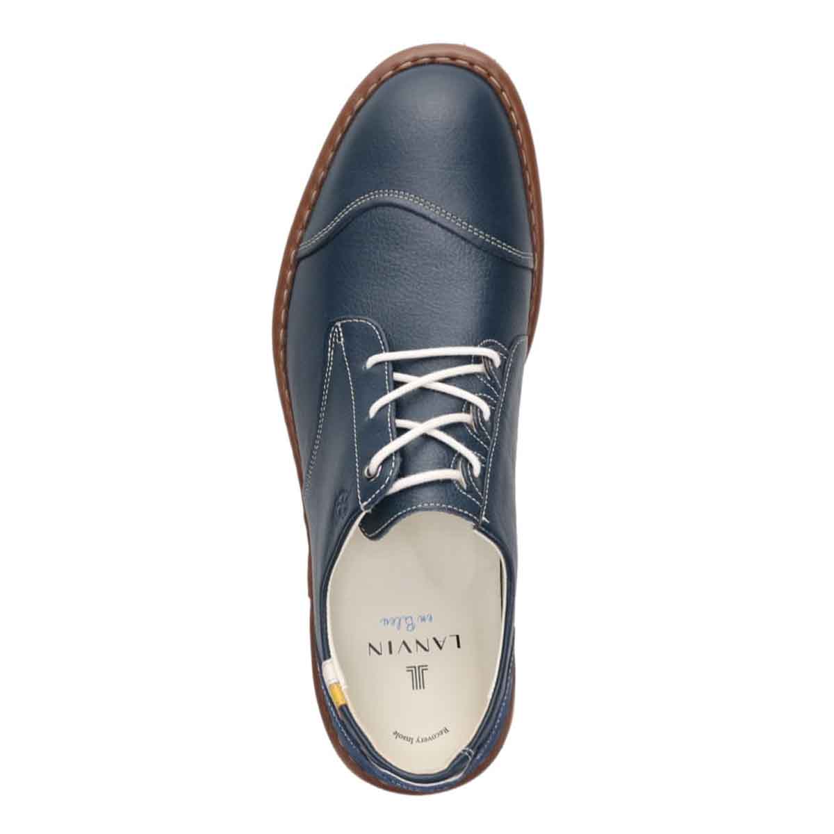 ランバンオンブルー LANVIN en Bleu 「Recovery Shiatsu Insole」搭載で指圧効果により血行を115％促進。LANVIN en Bleu　レースアップ カジュアルシューズ  86474R NAVY 25.0
