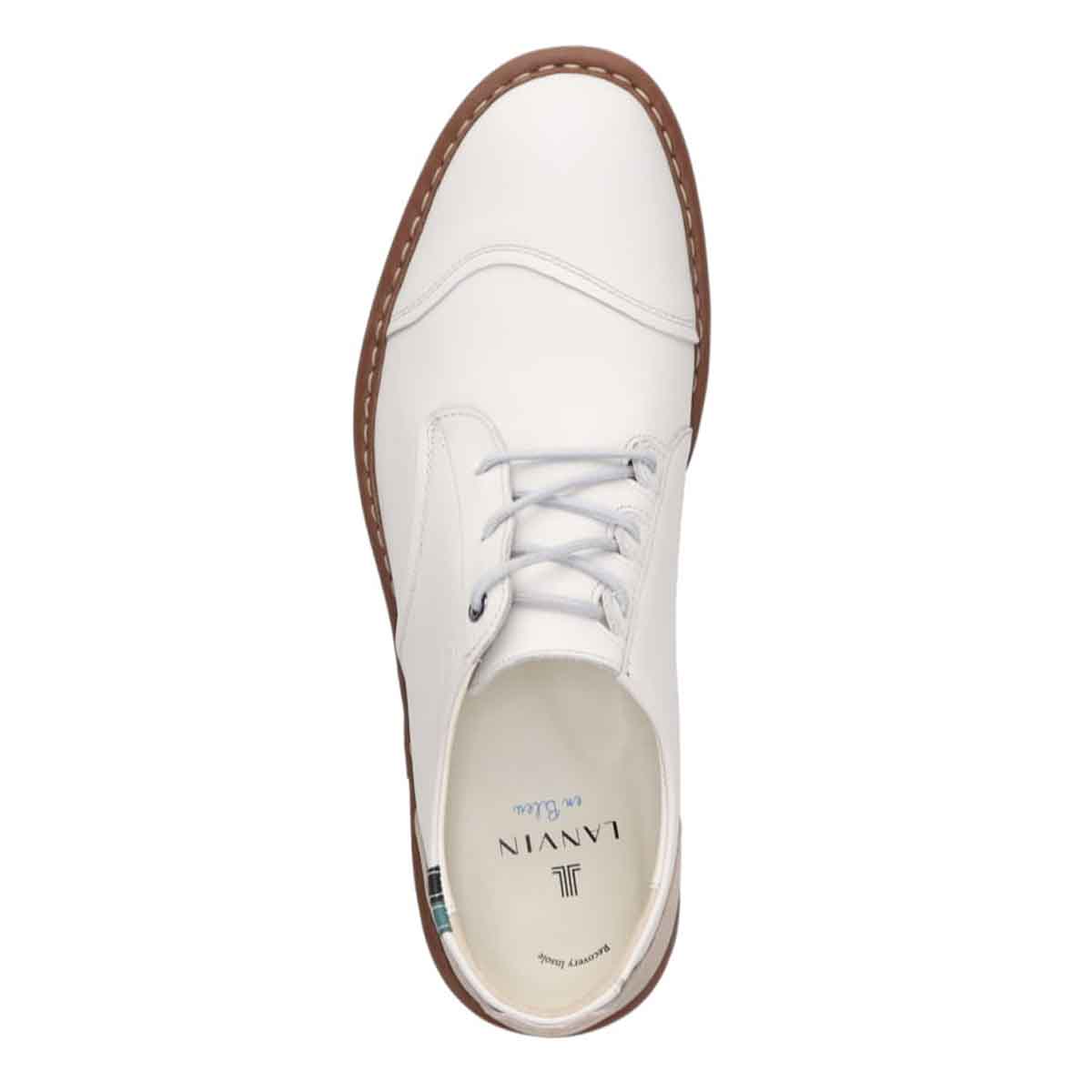 ランバンオンブルー LANVIN en Bleu 「Recovery Shiatsu Insole」搭載で指圧効果により血行を115％促進。LANVIN en Bleu　レースアップ カジュアルシューズ  86474R WHITE 25.0