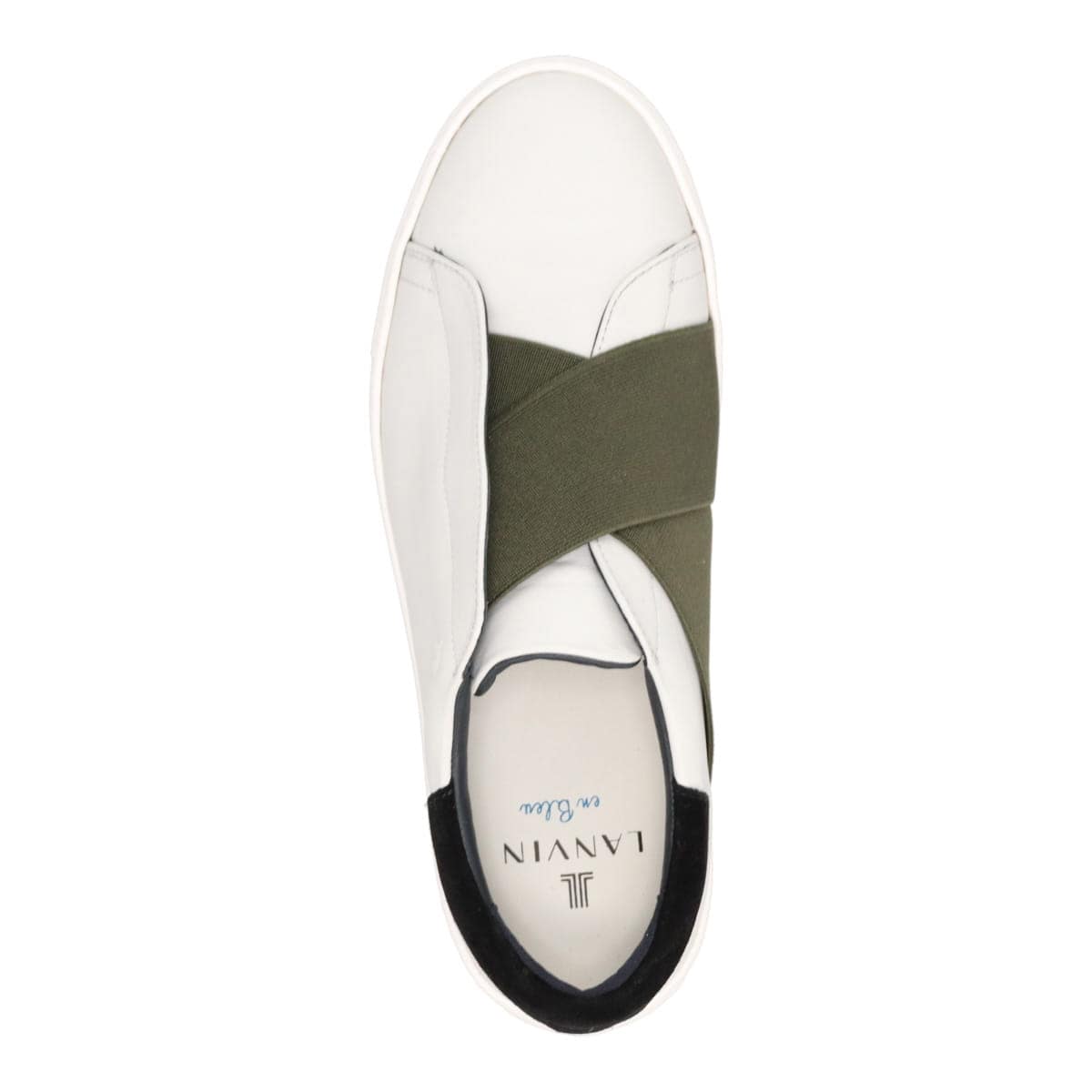 LANVIN en Bleu　スリッポン カジュアルレザースニーカー  86476 WHITE/KHAKI 25.0