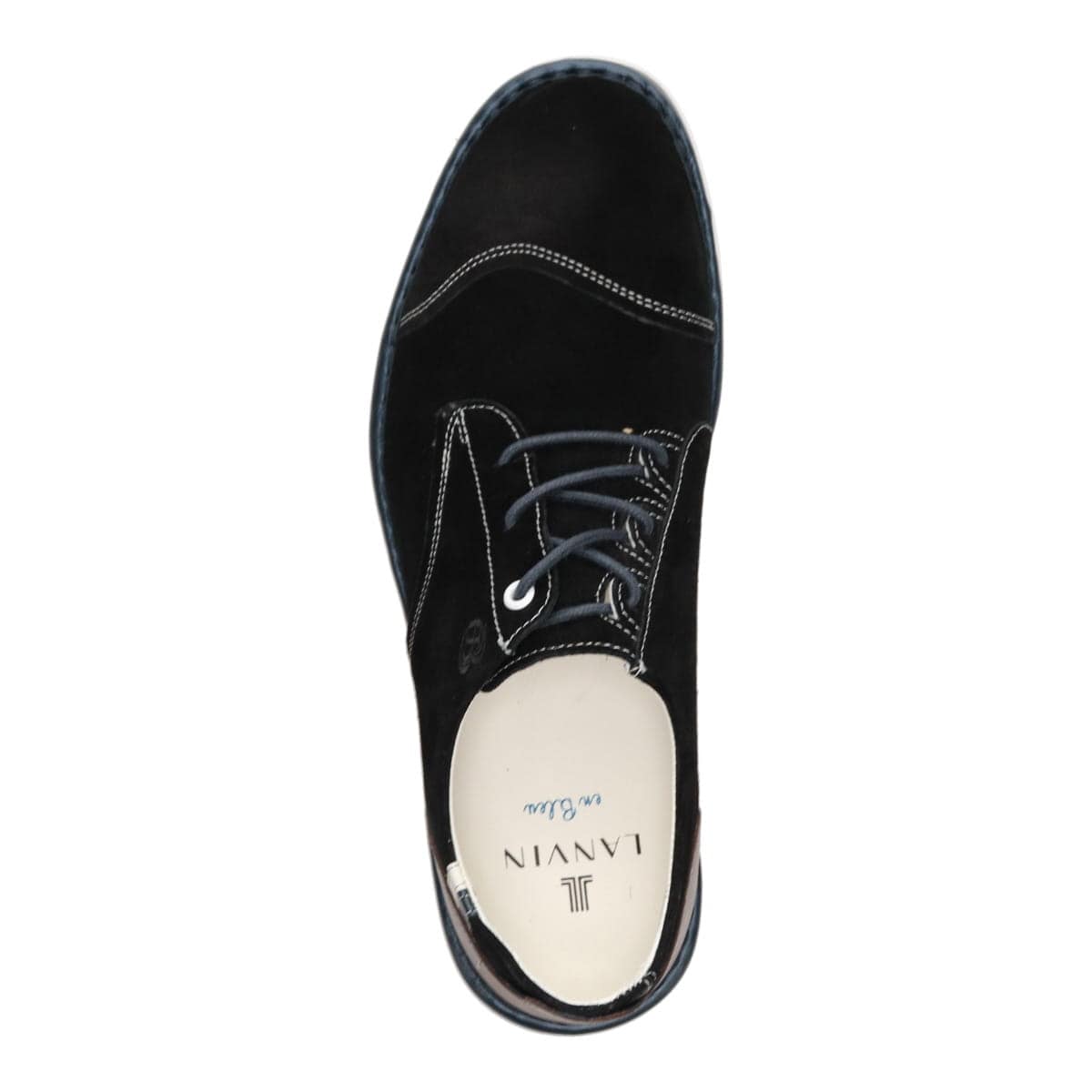 LANVIN en Bleu　アシンメトリーレースアップ カジュアルシューズ　86483 BLACK 25.0