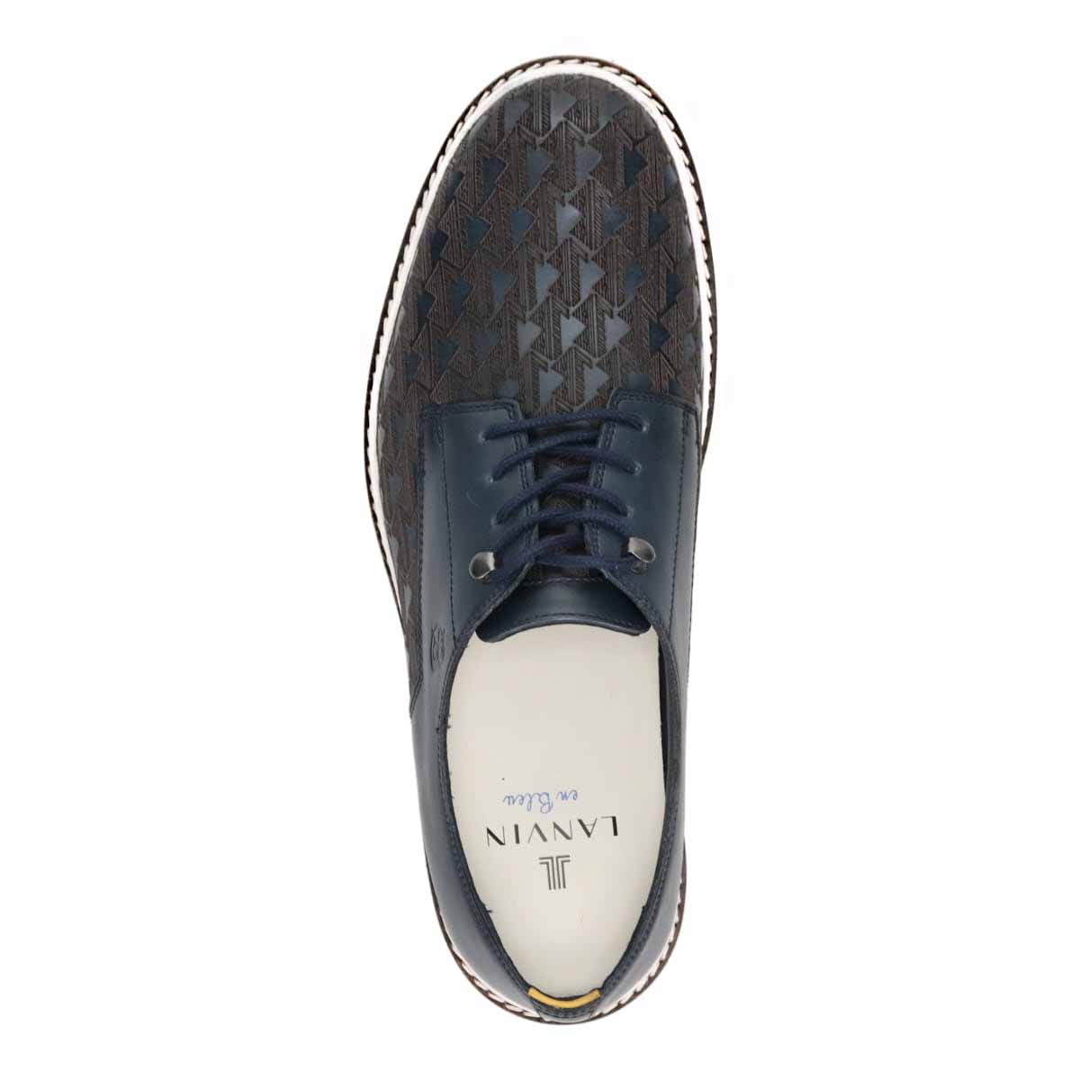 ランバンオンブルー LANVIN en Bleu  オンブルーシグネチャーロゴ レザースニーカー  86512 NAVY 25.0