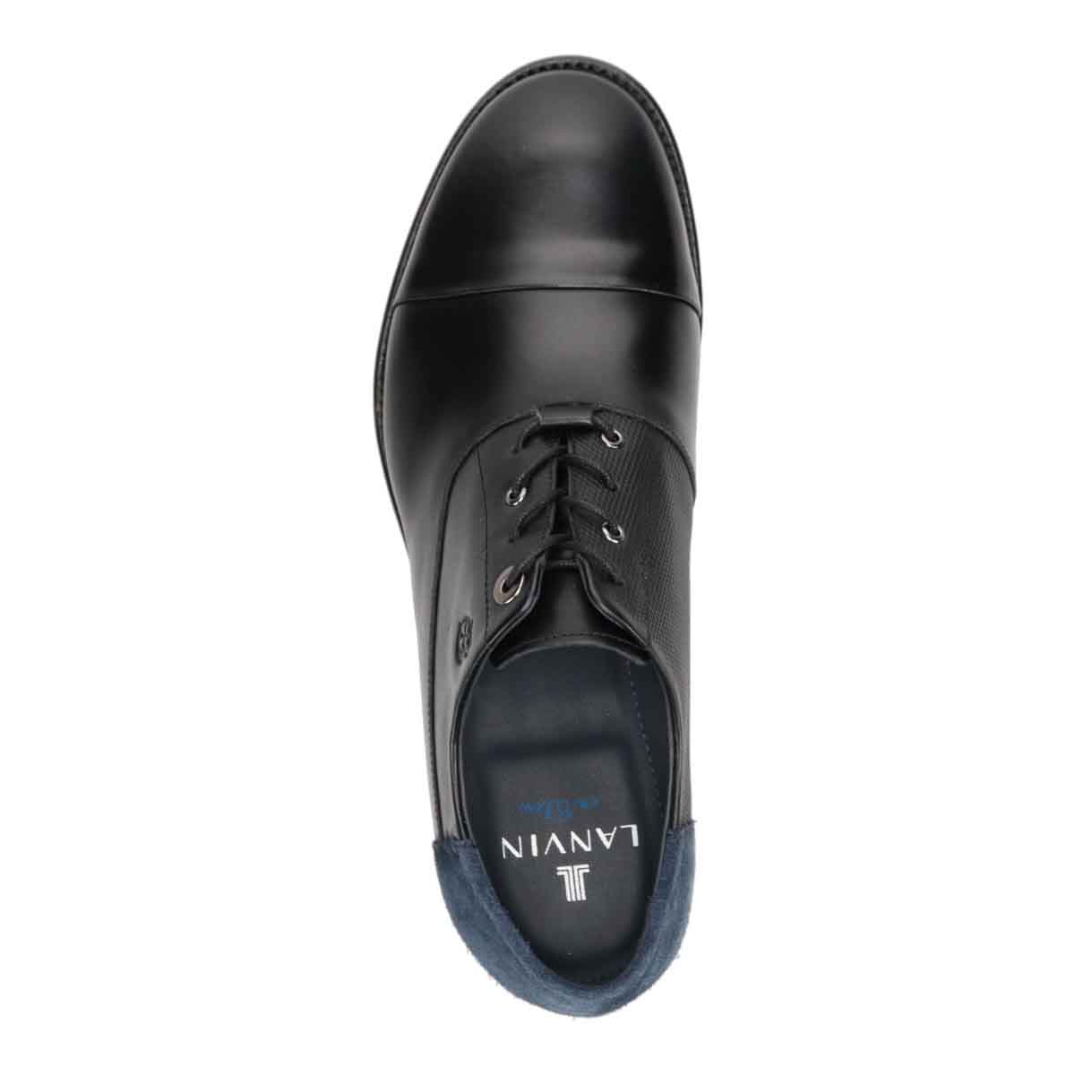 ランバンオンブルー LANVIN en Bleu  アシンメトリーオックスフォード ストレートチップ  86517 BLACK 25.0