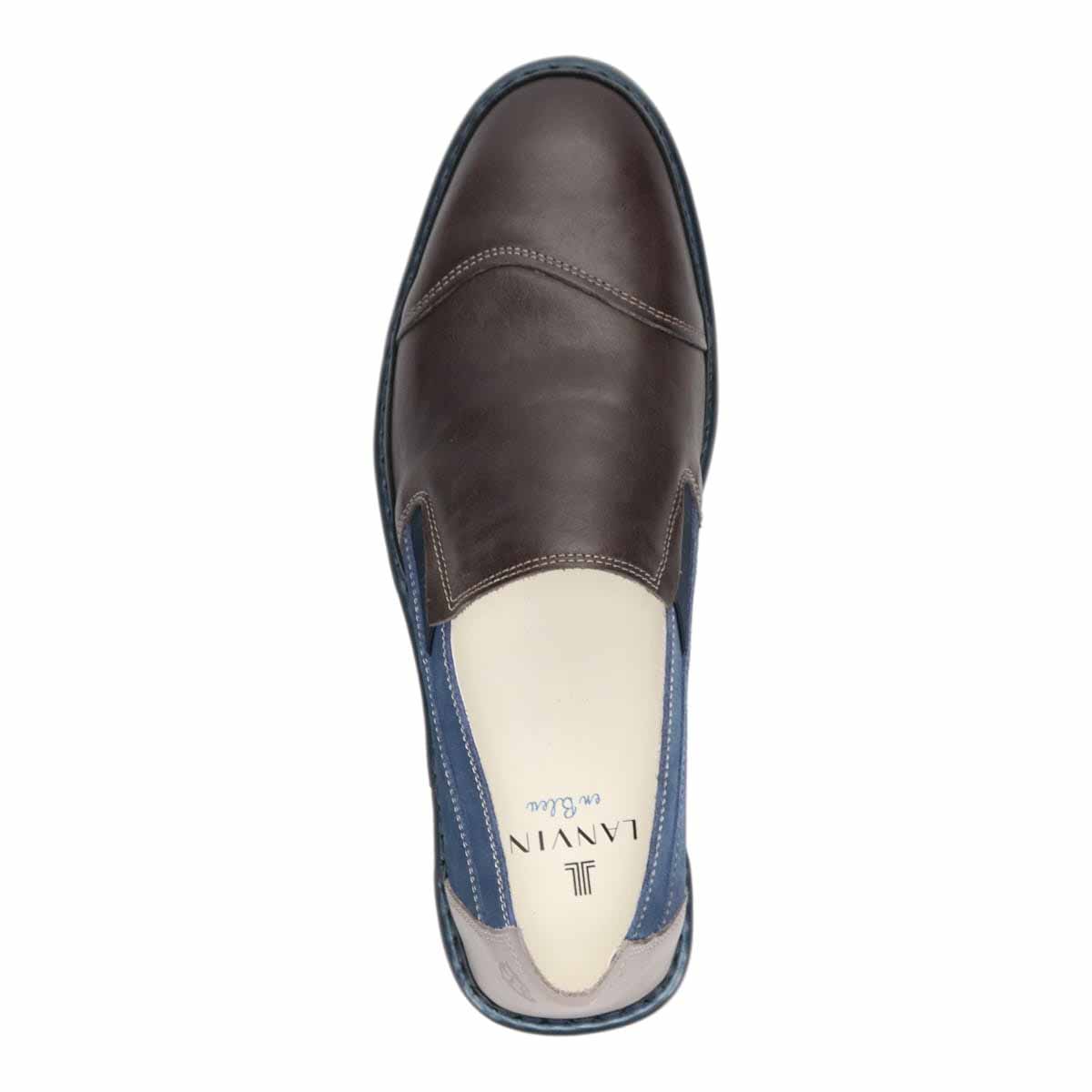 ランバンオンブルー LANVIN en Bleu  バイカラースリッポン カジュアルシューズ  86520 D-GRAY 25.0