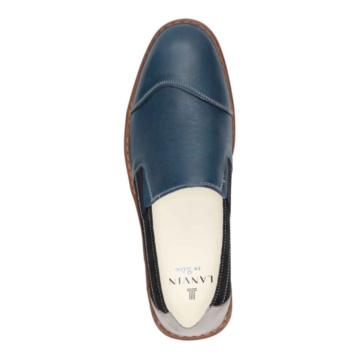 ランバンオンブルー LANVIN en Bleu  バイカラースリッポン カジュアルシューズ  86520 NAVY 25.0